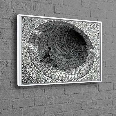 Art mural abstrait moderne d'inspiration optique avec effet 3D sur toile de coton, idéal pour la décoration intérieure et les amateurs d'art