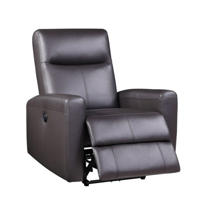 Top Grain Leather Power Motion Recliner by Latitude Run