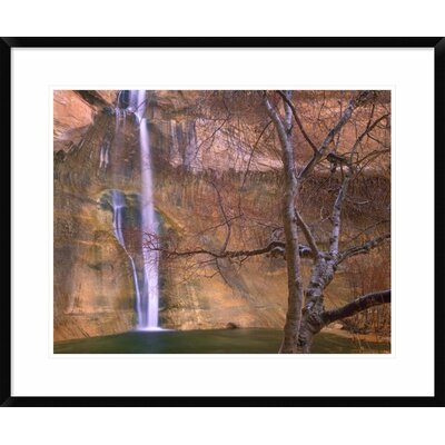 Calf Creek Falls Cascading Down Sandstone Cliff with Desert Varnish, Escalante National Monument, Utah' Framed Photographic Print -  Global Gallery, DPF-397166-1824-266