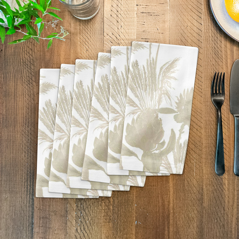 Floral Rectangle Napkin, Cream Tones