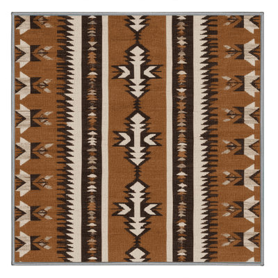 Washable Arrowhead Geometry Southwestern Area Rug