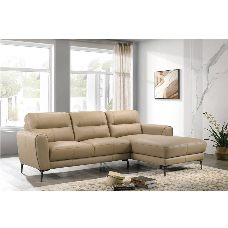 Ensemble modulaire 2 pièces, Cuir véritable taupe