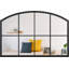 Miroir mural à carreaux noirs, miroir en forme de fenêtre cintrée de 42 po x 28 po