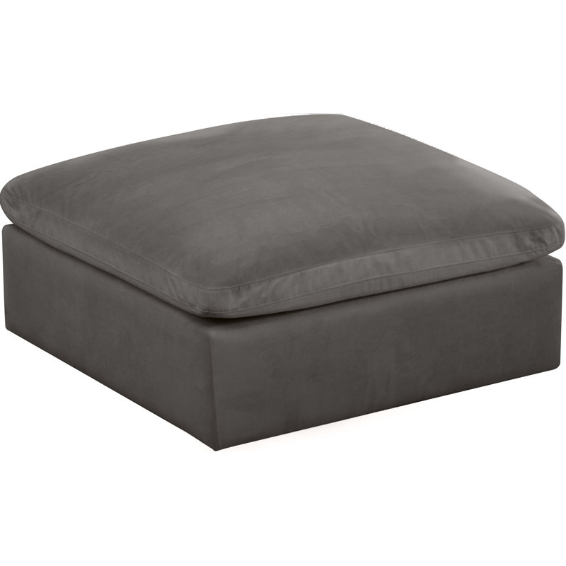 Cozy 39" Wide Rectangle Standard Ottoman, Grey Velvet