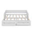 Lit de jour simple en bois avec lit gigogne et deux tiroirs de rangement, lit de jour extensible-266937209