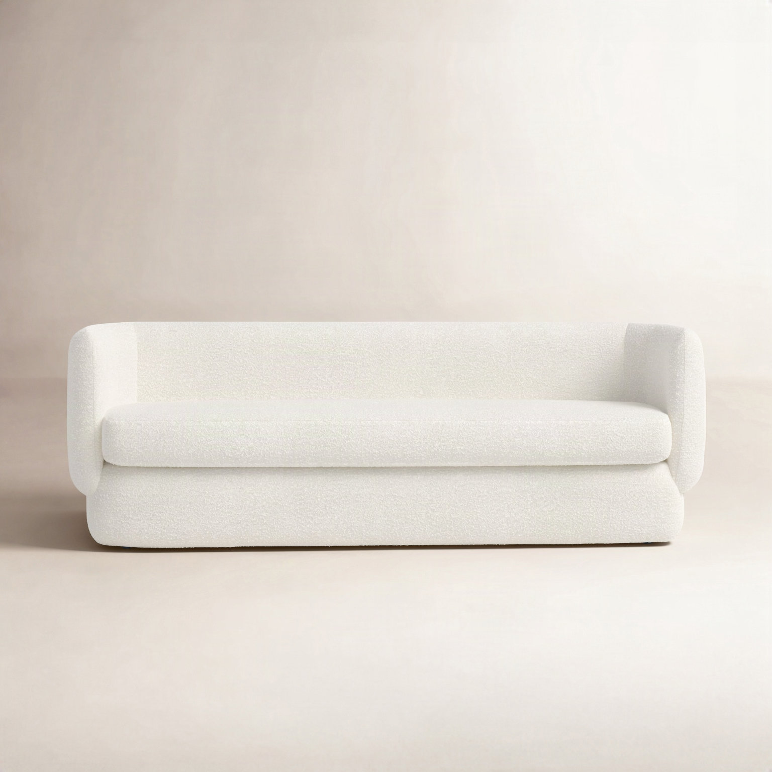 Atla 84" Sofa, White Boucle