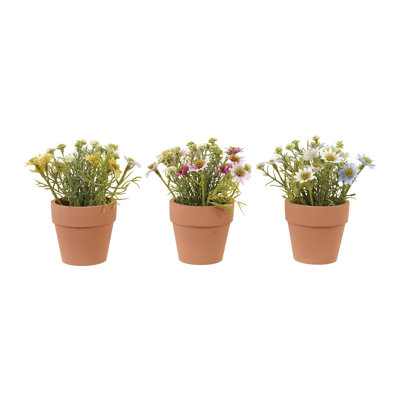 Faux Wildflower Botanical in Paper Mache Pot