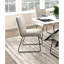 Chaises de salle à manger en tissu beige 2 pièces, pieds en métal noir, 2 pièces de style décontracté moderne et tubulaire
