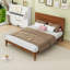 Lit plateforme en bambou avec tête de lit Mid-Century-129454140-129454139