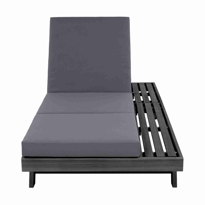 Lounge Chaise Set, Dark Gray, Black
