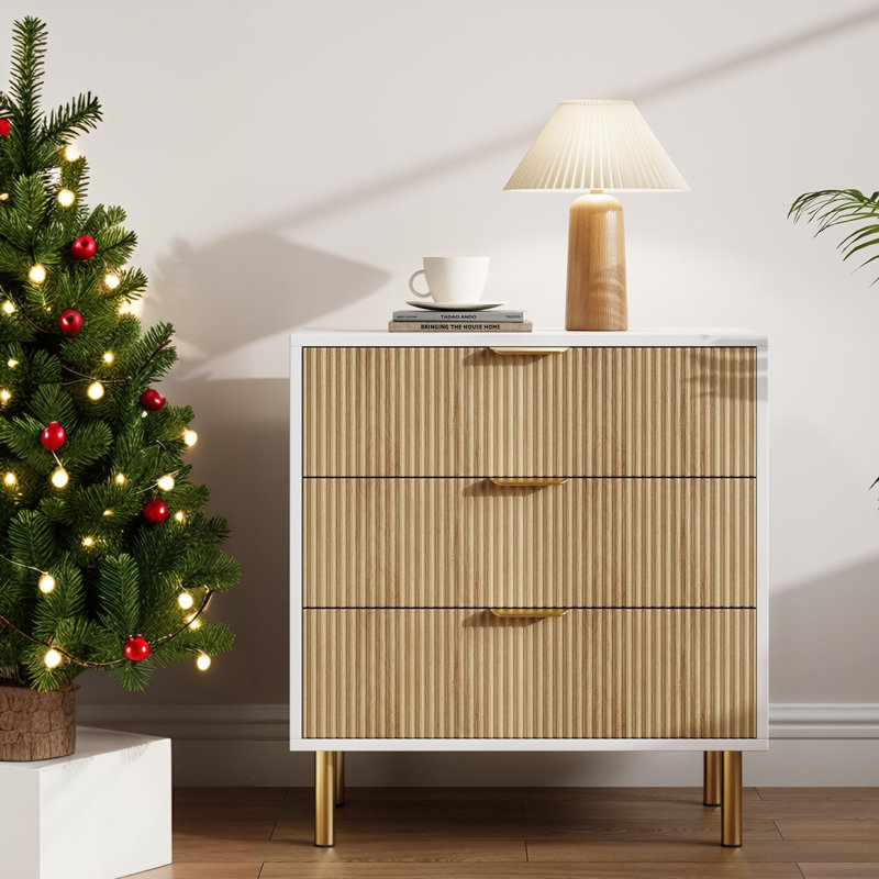 71.1cm W 3 - Drawer Chest of Drawers, Yellow/White