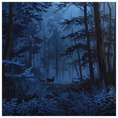Couvre-lit cerf dans une forêt dense