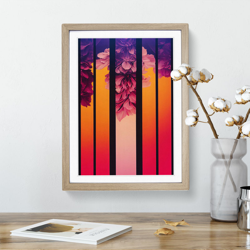 The Dynamic Flowers - Framed Print, 34cm H x 25cm W x 2cm D, Oak