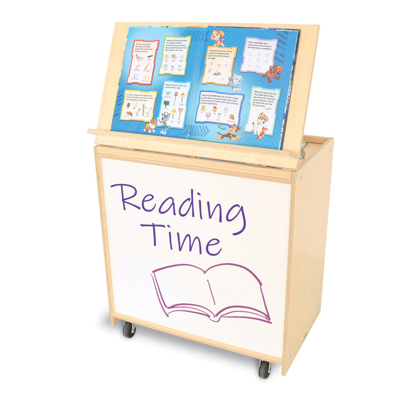 Birch Natural UV Big Book Display with Clear Bin