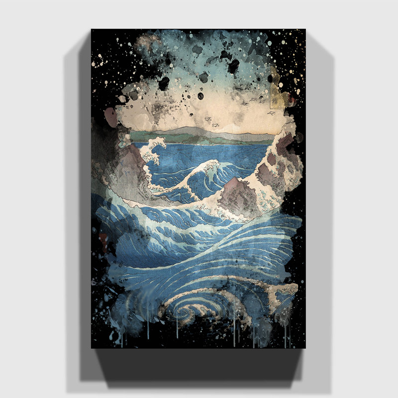 Japanese Oriental Awa Province, Naruto Whirlpools - Wrapped Canvas, 50cm H x 35cm W