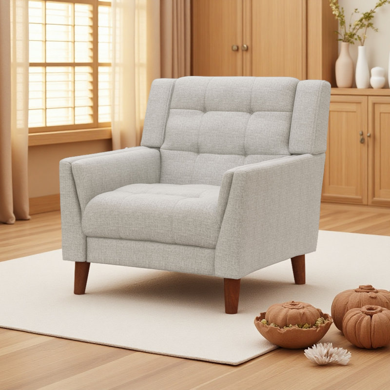 Fauteuil rembourré, Beige