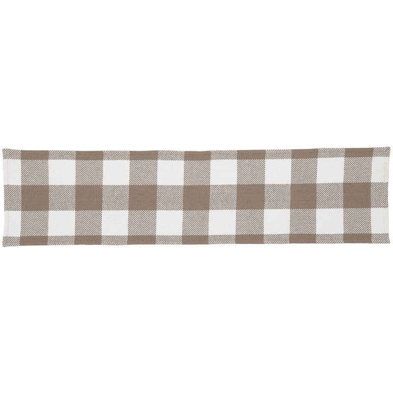 Annie Buffalo Check Dining Linens, 48" x 12", Brown/White