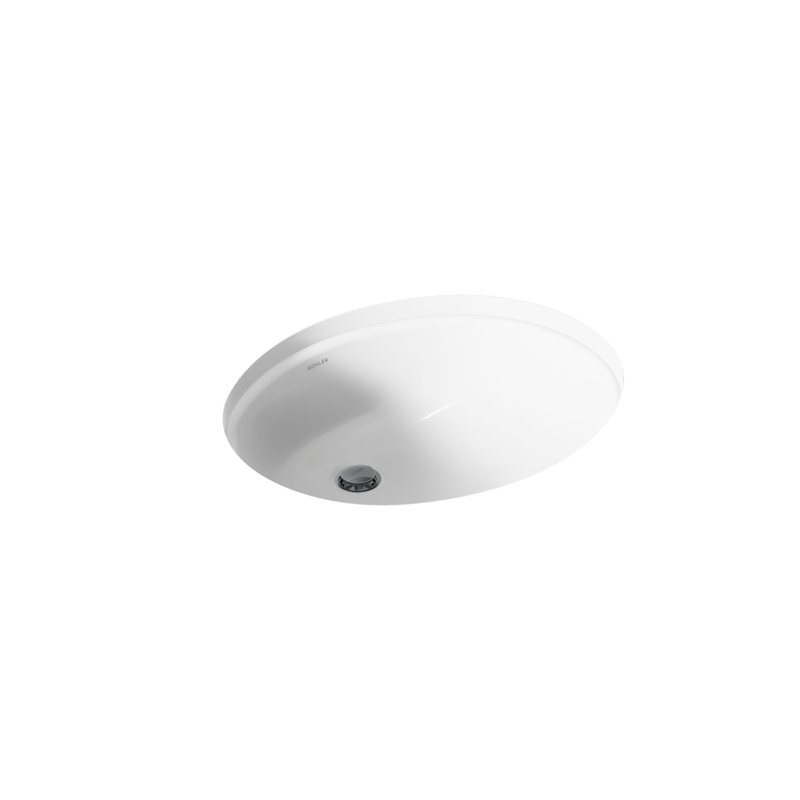 Caxton® Vitreous China Oval Undermount Bathroom Sink and Glazed Underside, White