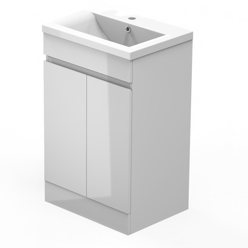 Leila 500mm Single Bathroom Vanity with Drop In Resin Basin