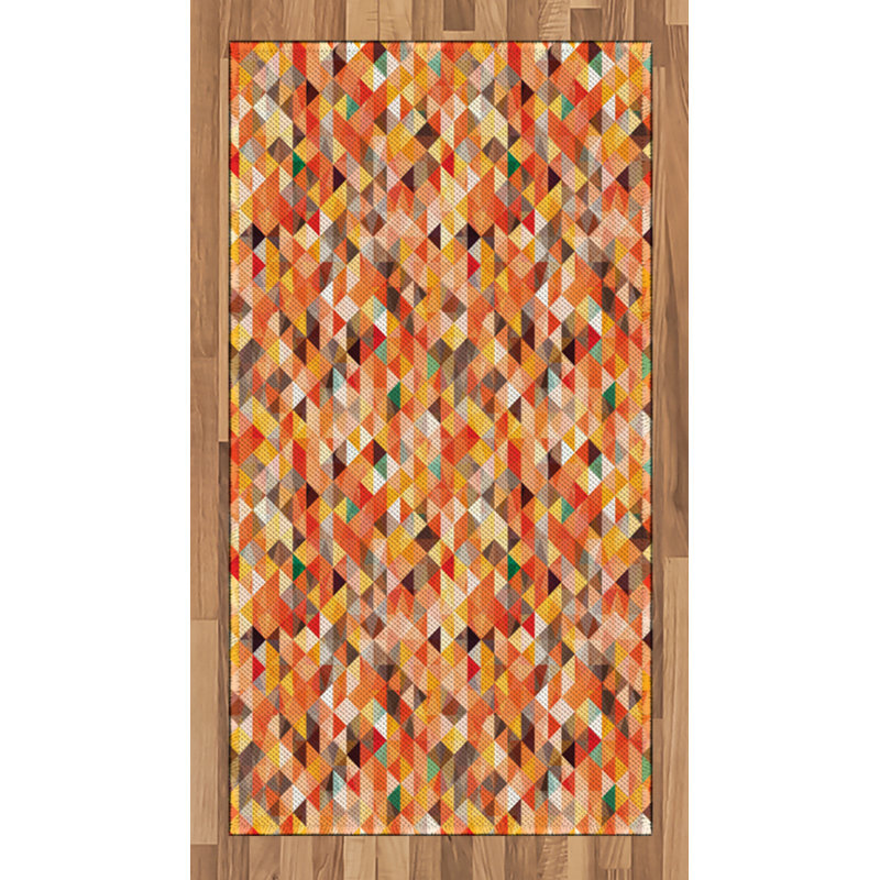 Tapis décoratif en fibres de polyester à haute densité Trippy, Rectangle 2 pi 7 po x 5 pi