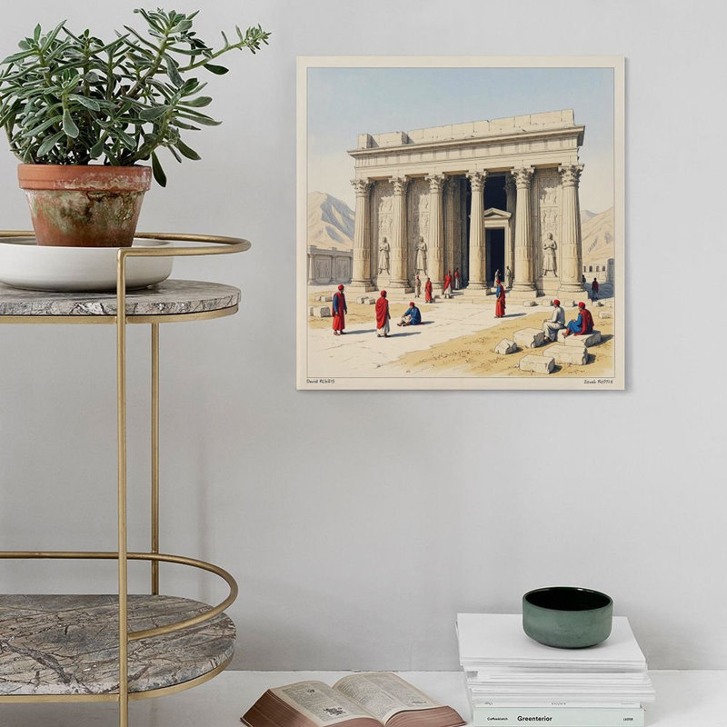 Tableau sur toile « Temple de Wady Dabod » - Affiche vintage - Décoration intérieure, 20 x 20 po