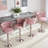 Velvet Bar Stools Set Of 2, Swivel Barstool Upholstered Counter Bar Chairs, Counter Height Barstools Adjustable Kitchen Island Chairs-857565937