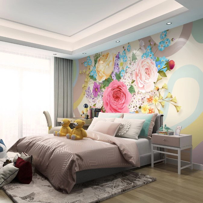 Papier peint floral Garden Rose, L 57 po x l 86 po