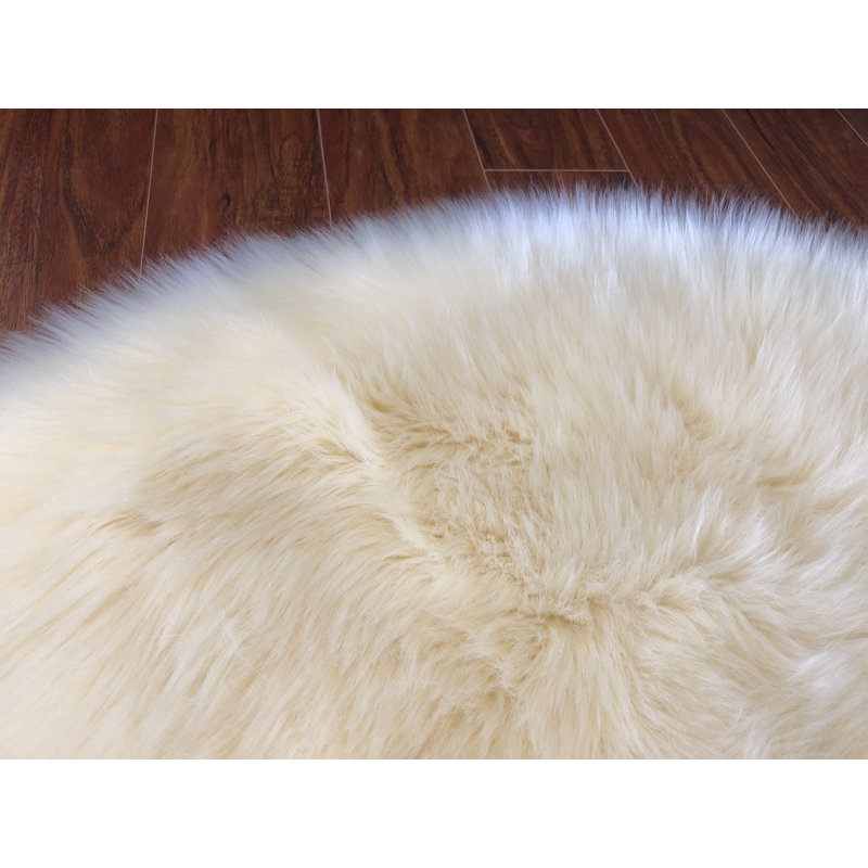 Tapis crème foncé luxueux Wieland, Rond 4 pi