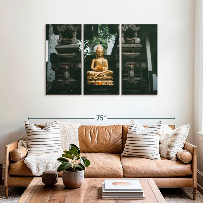 Bouddha Adella méditant en Indonésie, H 36 po x l 57 po