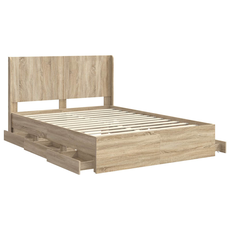 Bed, Small Double (4'), Sonoma Oak