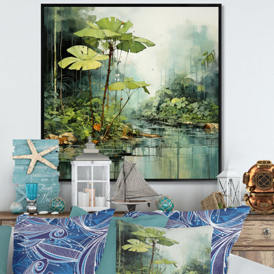 «Tropical Jungle River II» - art mural bord de mer tropical