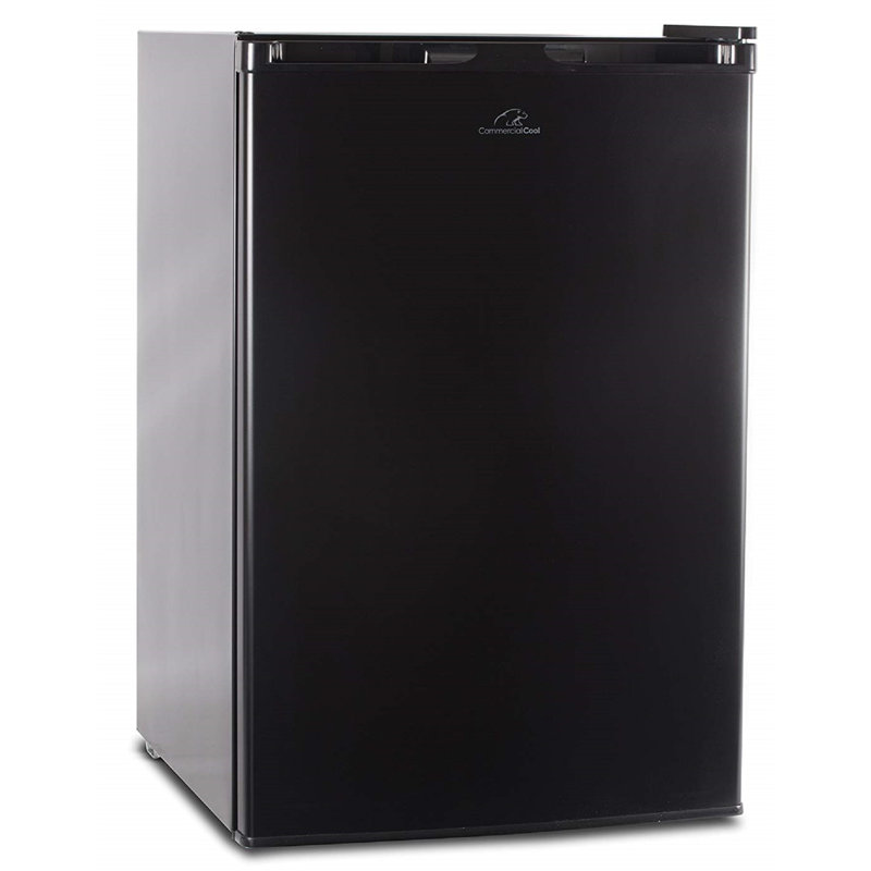 Black Compact Counter Depth Mini Fridge with Glass Shelves