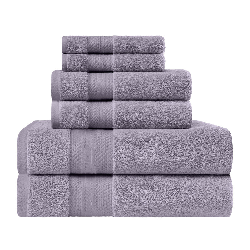 Collection de serviettes finlandaises en peluche 100% turque, Gris, Ensemble 6 serviettes de bain