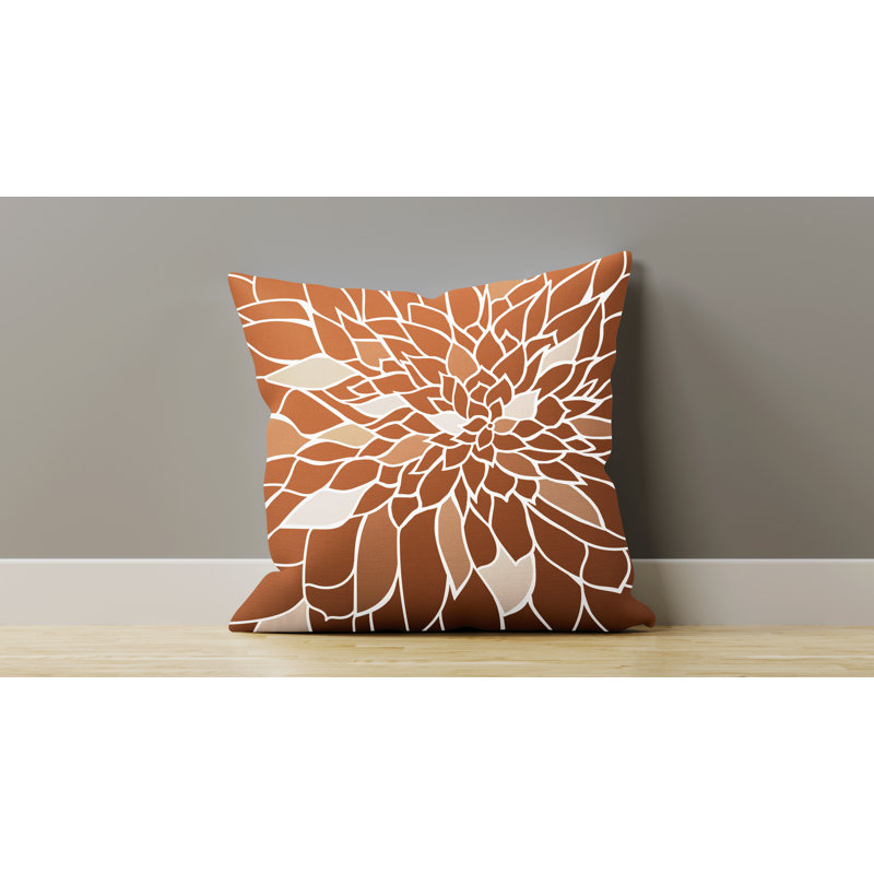Raina Outdoor Reversible Throw Pillow, Burnt Orange, 19W" x 19H"
