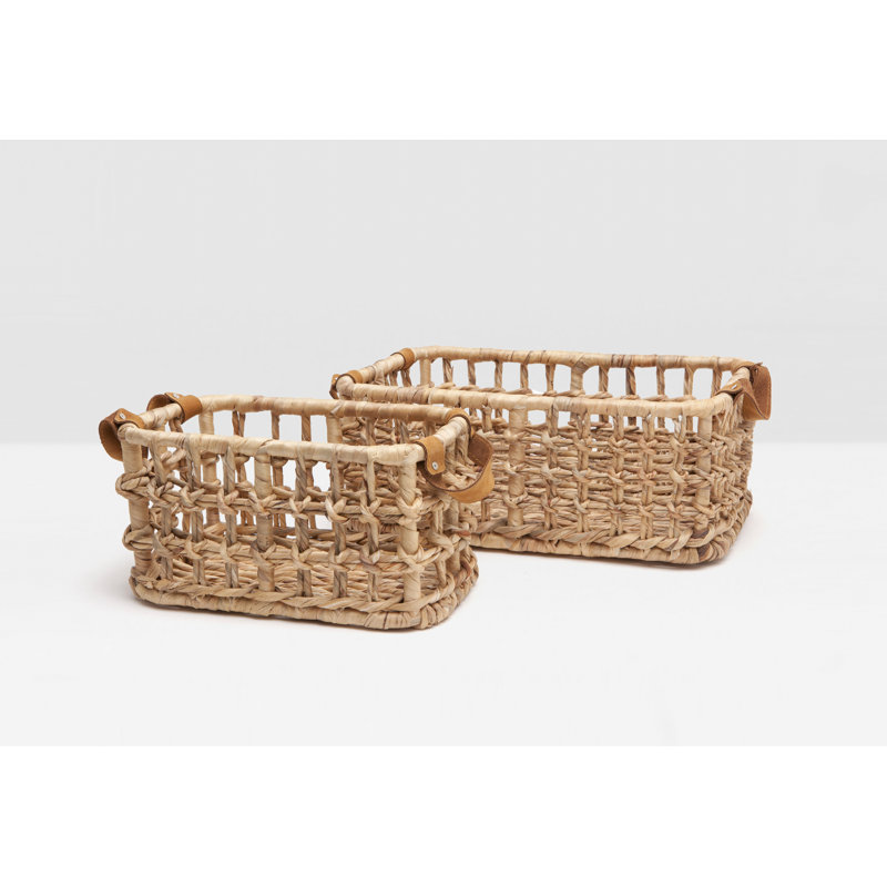 Somerset Hand Woven Wicker General Basket Set, Natural