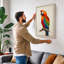 Scarlet Macaw Study Botanical - Wrapped Canvas-374762566-374762572