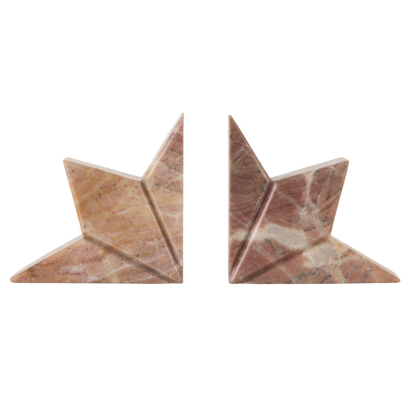 Pink Onyx Marble Bookends