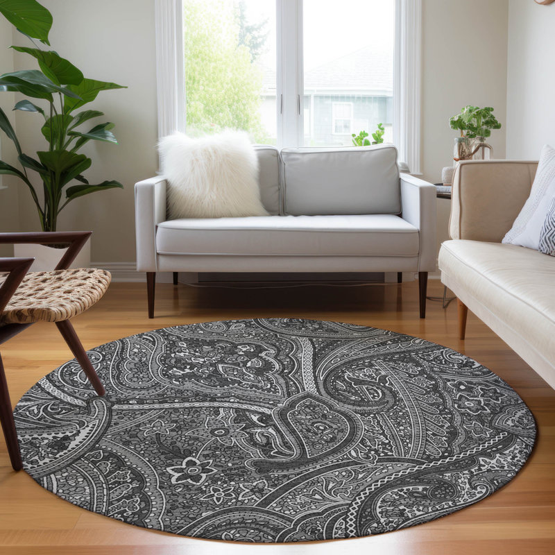 Tapis de porte d'extérieur antidérapant Itzayani, Rond 8 pi