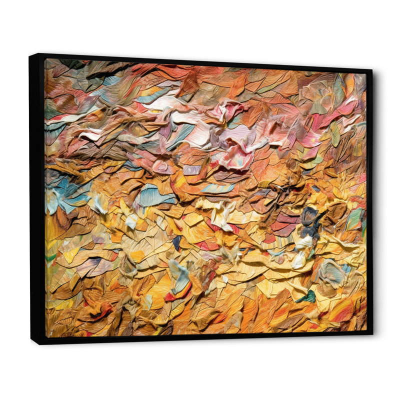 Terracotta Bliss Texture Abstract I - Art abstrait, peinture murale, salon, H 30 po x l 40 po x P 1,5 po, Cadre flottant noir