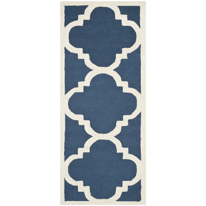 Cannen Hand Tufted Wool Geometric Rug, Runner 2'6" x 16'