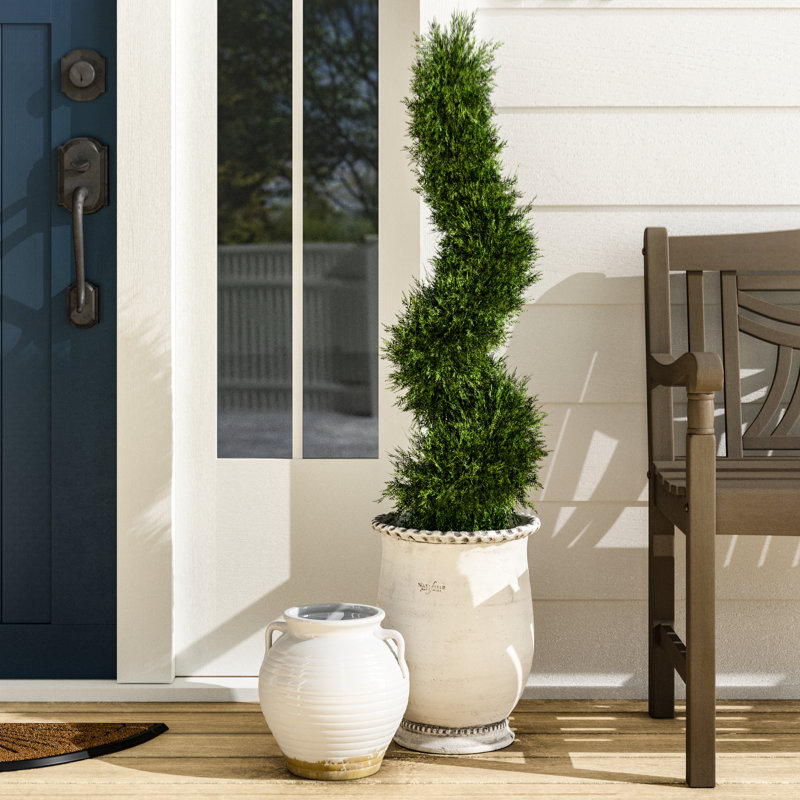 Faux Foliage Topiary, 38" H x 12" W x 12" D