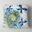 Fleurs fractales bleues et vertes - coussin à imprimé floral-31479592-31479589