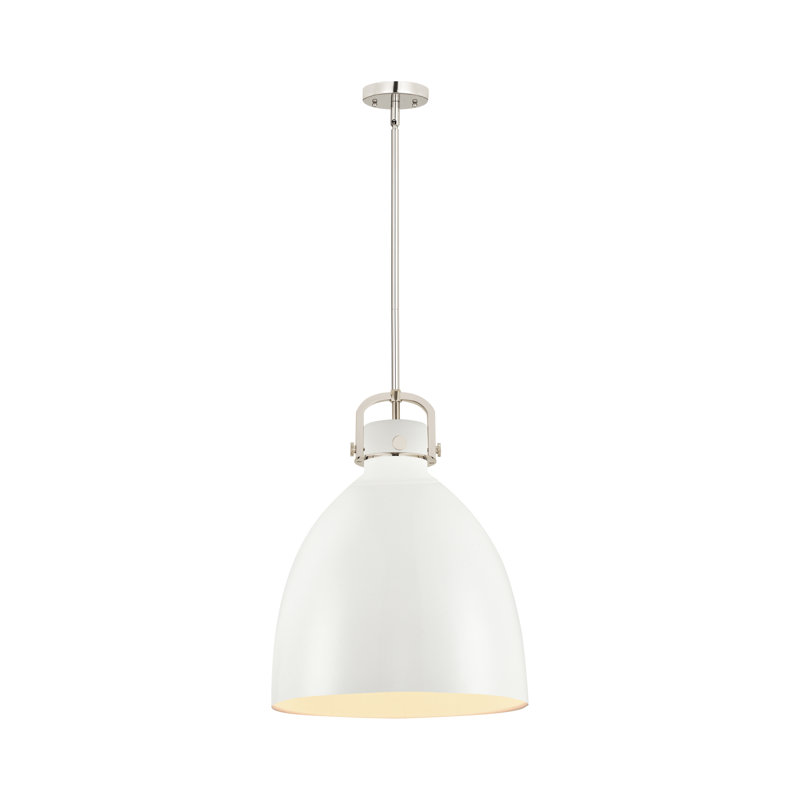 Luminaire suspendu en forme de cloche en métal 16 lumières Amrith, H 20,25 po x l 14 po x P 14 po, Nickel poli, Nickel poli