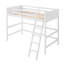 Lit mezzanine simple en bois avec échelle (blanc)