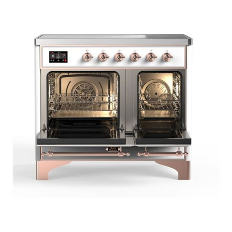 Majestic II 40" Freestanding Induction Range, White/Copper
