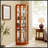 Transitional Glass Curio Cabinet, Walnut/Oak/Cherry Finish Display Case with Adjustable Glass Shelves & Magnetic Doors