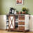 Kitchen Island With Drop Leaf, Barn Door, Power Outlet, And Spice Rack-1148251737