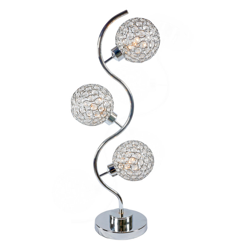 Elegant Crystal Globe Table Lamp – Triple Light Design