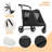 Foldable Pet Stroller for Small & Medium Dogs and Cats 3-Wheel Dog Stroller with 9 Angles Adjustable Handlebar -93312228