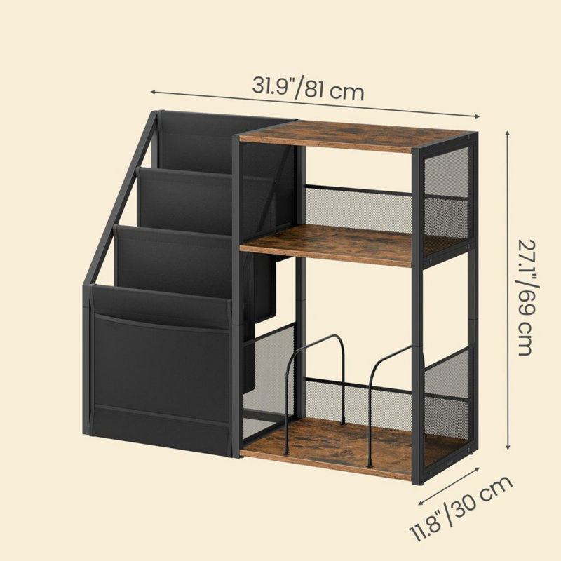 Record Player Stand, 3-Tier Side Table, Vinyl Record Storage Up To 140 Albums, End Table For Living Room, Bedroom,  , Brown